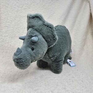 Jellycat Fossilly Triceratops Medium Green Soft Plush Stuffed Dinosaur